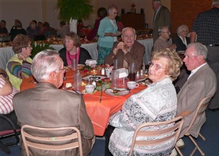 Enjoying the wonderful meal!