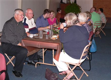 Enjoying the wonderful meal!