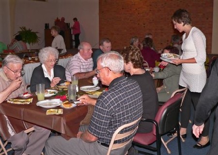 Enjoying the wonderful meal!