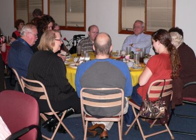 Enjoying the wonderful meal!