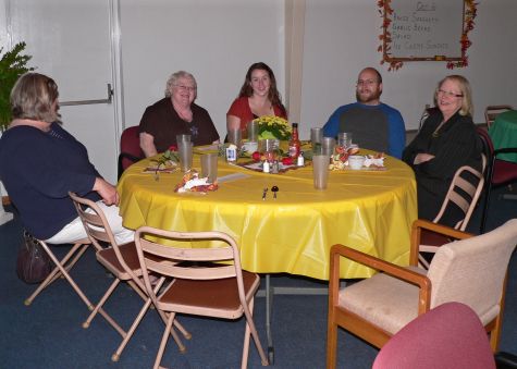 Enjoying the wonderful meal!